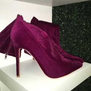 Velvet heeled boots